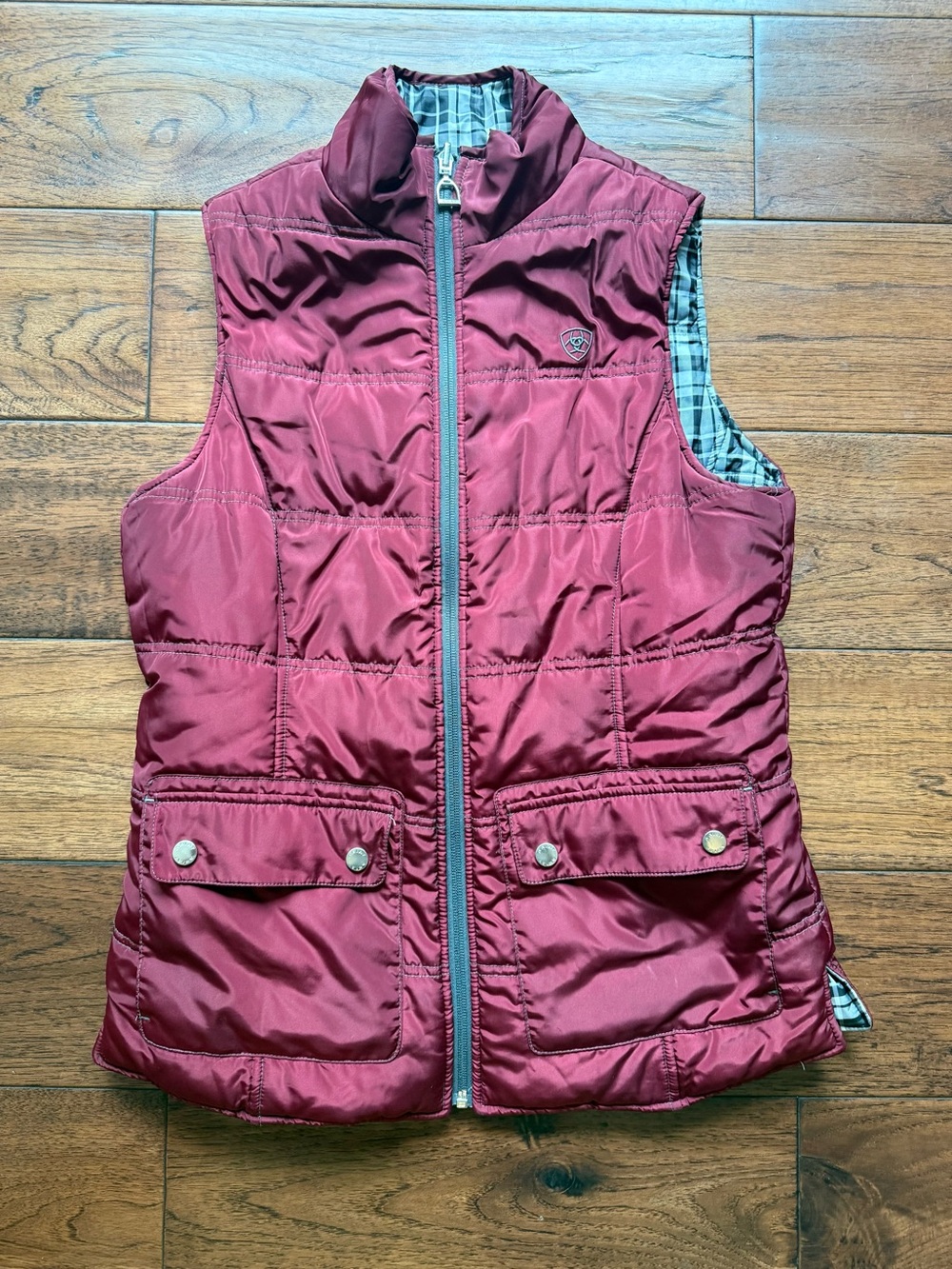 Ariat reversible Quilted Burgundy Puffer Vest